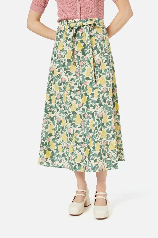 Pear Vine Midi Skirt chiffon skirt flowing