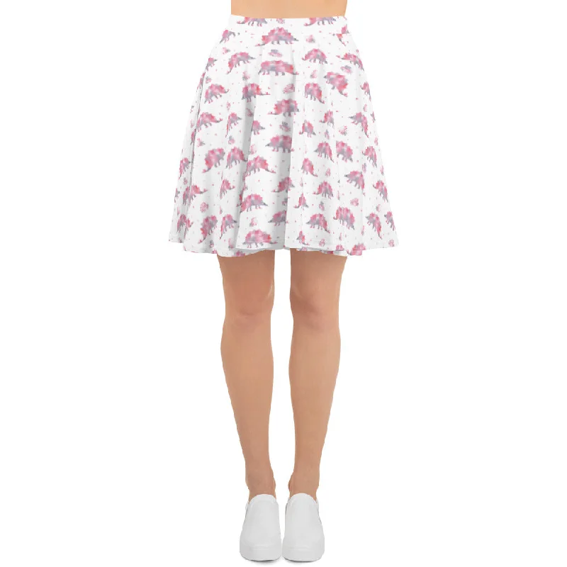 Pink Stegosaurus - Women's Dinosaur Skirt linen skirt light