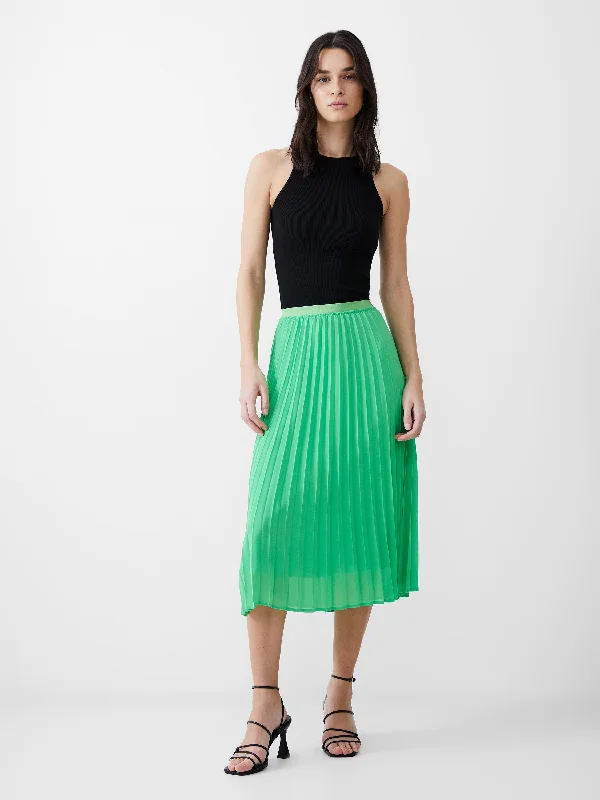 Pleat Georgette Midi Skirt denim skirt classic