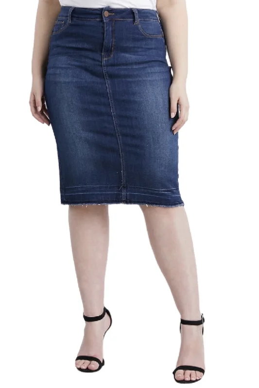 Plus Short Denim Skirt Style 1001 in Dark or Light Blue summer skirt style