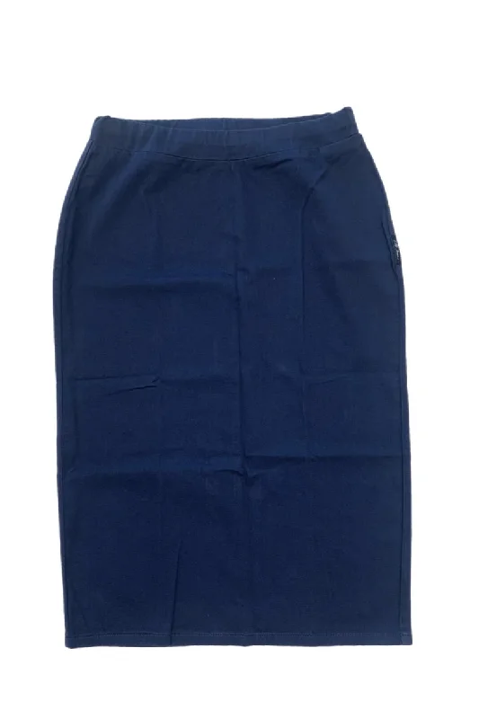 Plus Twill Blue Mock Denim Skirt 164-55F leather skirt durable