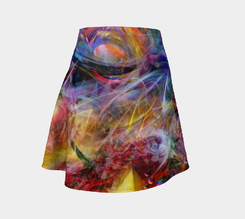 PSYCHEDELIC CIRCUS FLARE SKIRT denim skirt classic