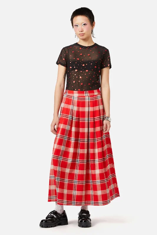 Queen Of Cats Tartan Skirt velvet skirt rich