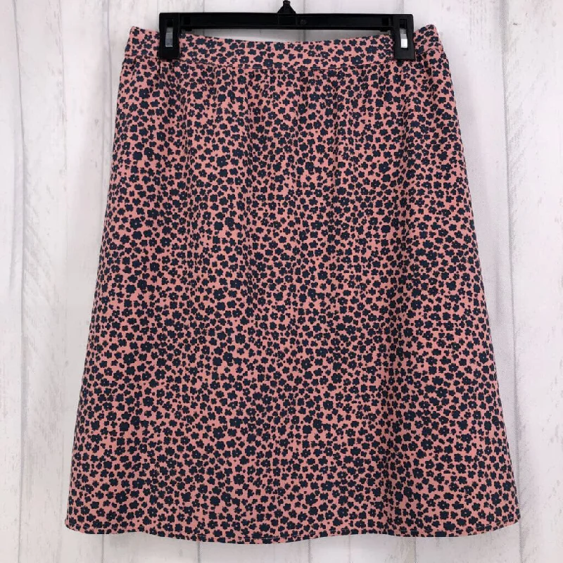 S flower print skirt silk skirt smooth