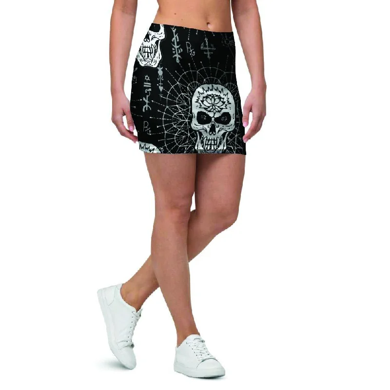 Skull Gothic Witch Mini Skirt cashmere skirt soft