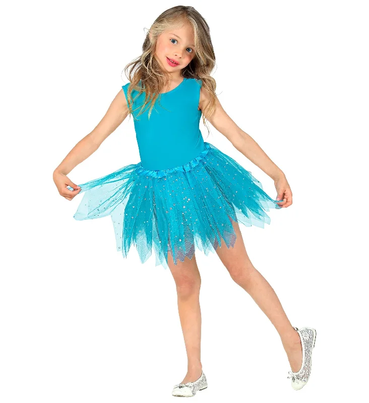 Sparkling Tutu Skirt Blue Kids chiffon skirt lightweight