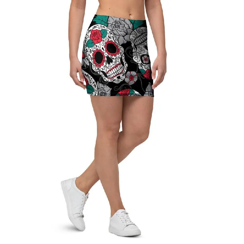 Sugar Skull Mini Skirt cashmere skirt rich