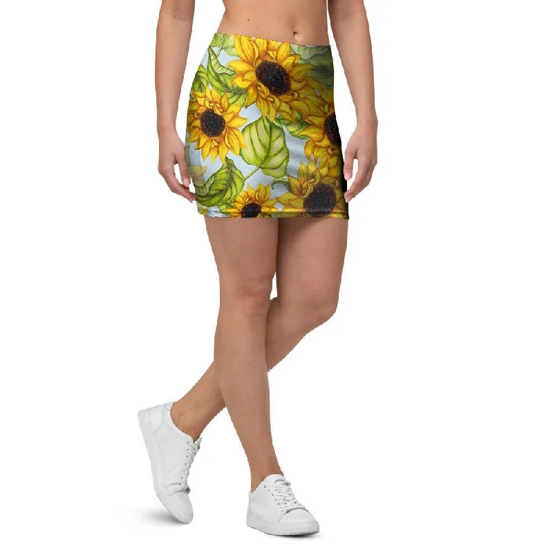 Sunflower Blue Mini Skirt spandex blend skirt