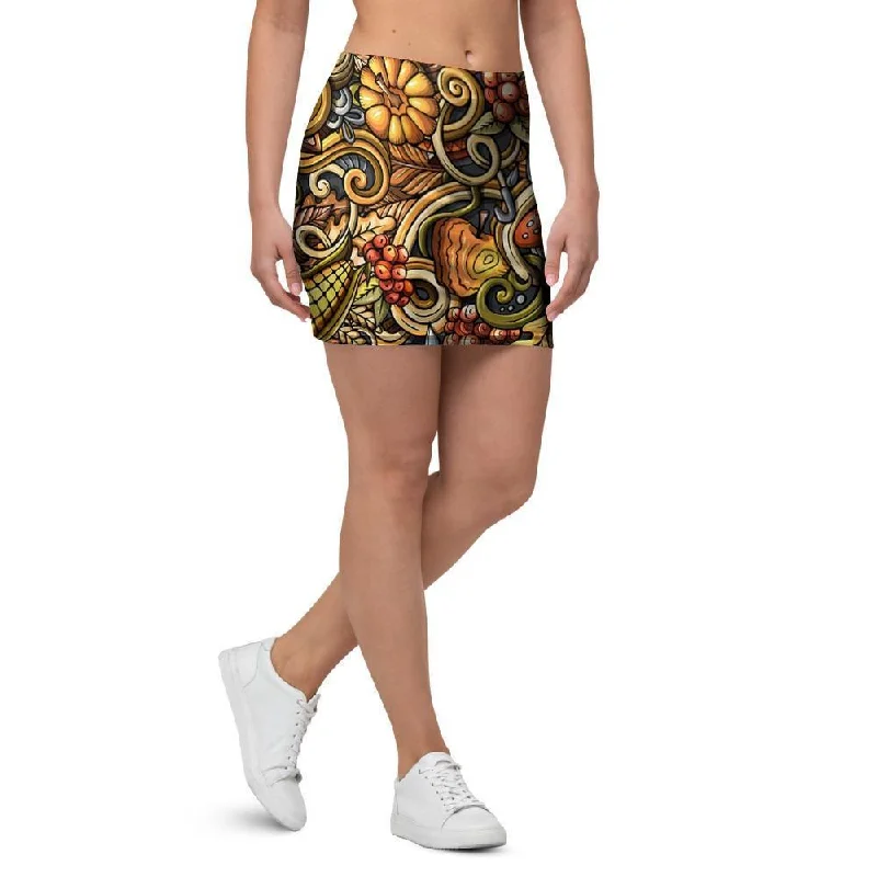 Sunflower Psychedelic Mini Skirt denim skirt classic