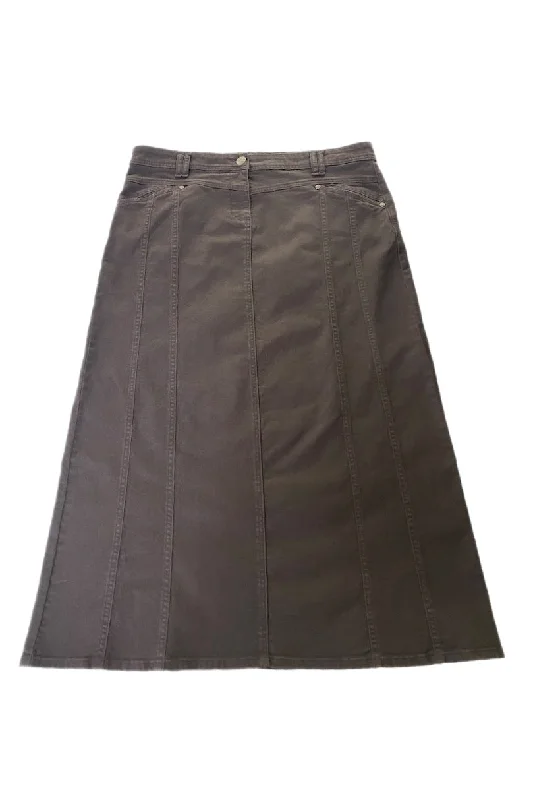 Twill Skirt Style 188-59J in Brown modal blend skirt