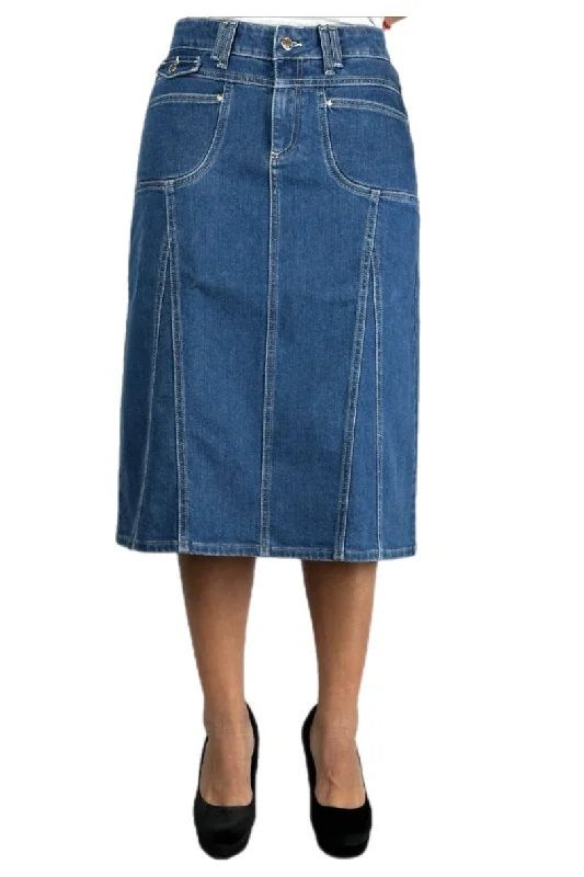 Vintage Blue Denim Skirt 213-21D linen skirt light