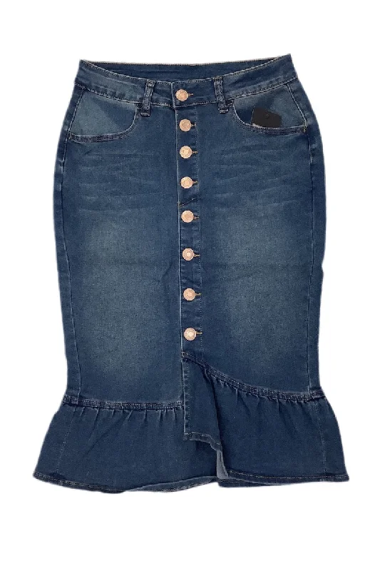 Vintage Wash Denim Skirt with Bottons Style 77531 pleated skirt texture